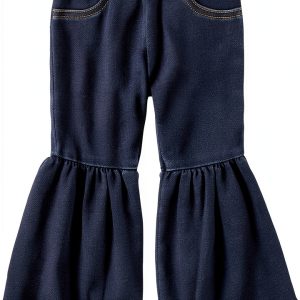 Wrangler Baby Girl Ruffle Leg Flare Jean Blue Denim Elastic Waistband-0