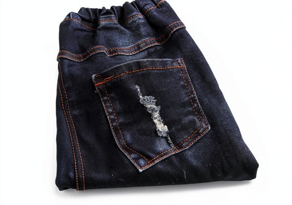 KIDSCOOL SPACE Baby Girl Boy Jeans Elastic Waist Ripped Denim Pants-5