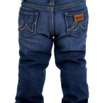 Wrangler Infant Girls 5 Pocket Jeans Medium Blue Adjustable Waistband-0