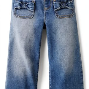 The Children's Place Baby Girls Wide Leg Jeans - Marla Wash Fit-0