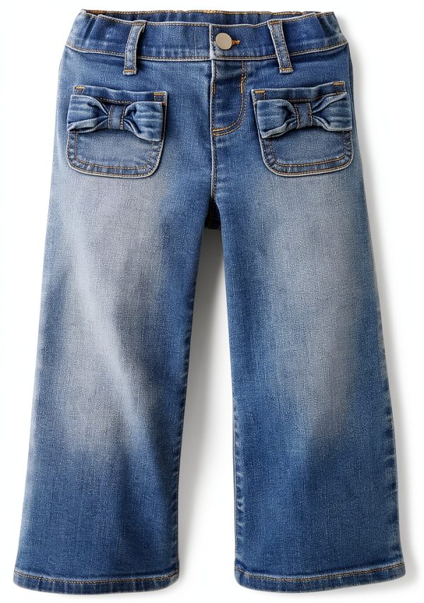The Children's Place Baby Girls Wide Leg Jeans - Marla Wash Fit-0